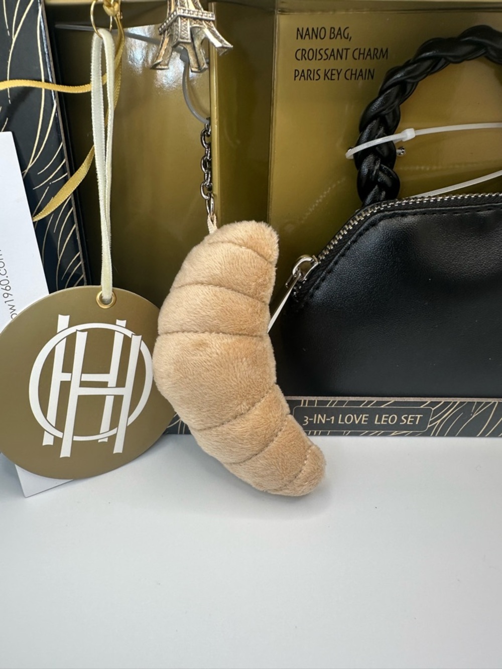 House of Harlow 1960 Black Braided-Handle Nano Bag Set NWT - Picture 4 of 5